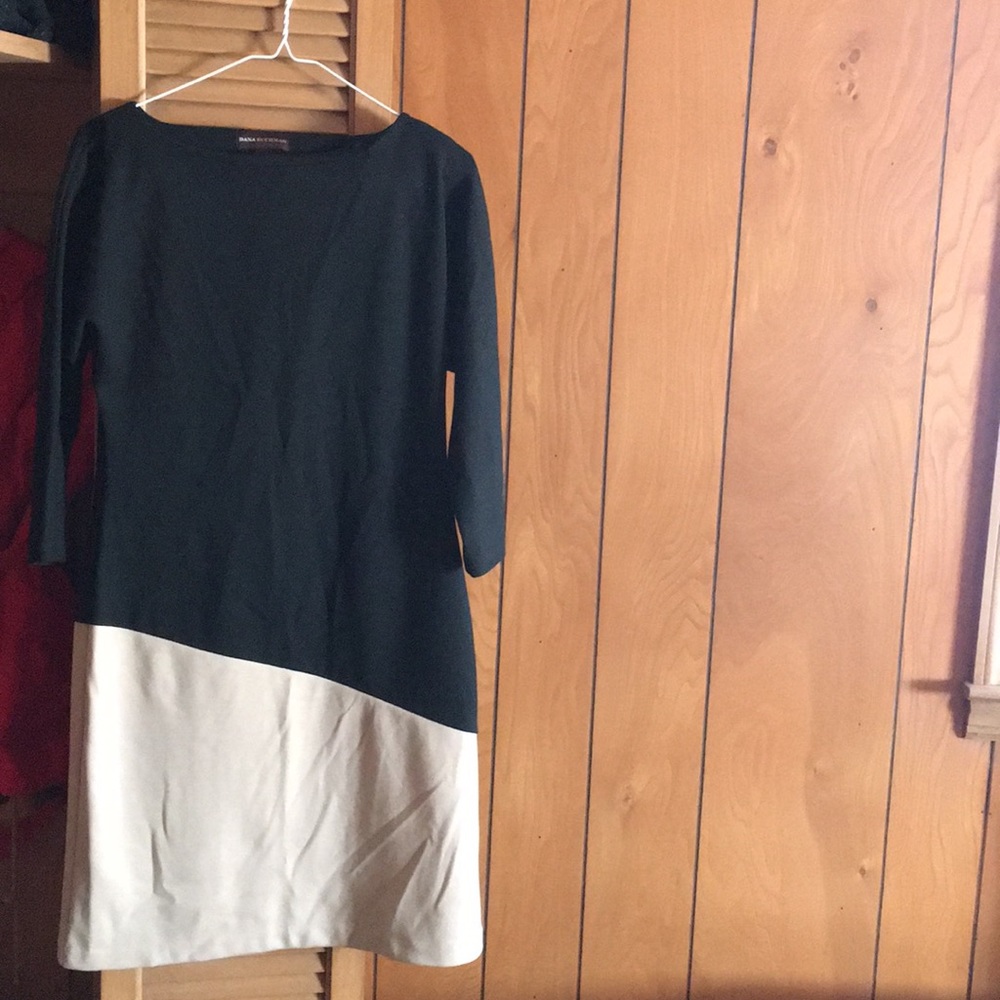 Dana Buchman 3/4 Sleeve Black & Cream Dress
